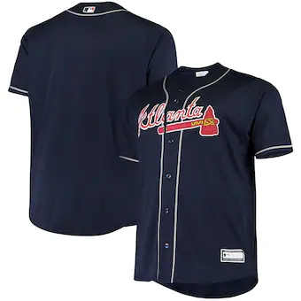 mens navy atlanta braves big and tall replica alternate tea